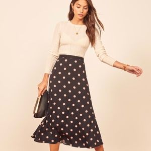 Polka dot midi skirt